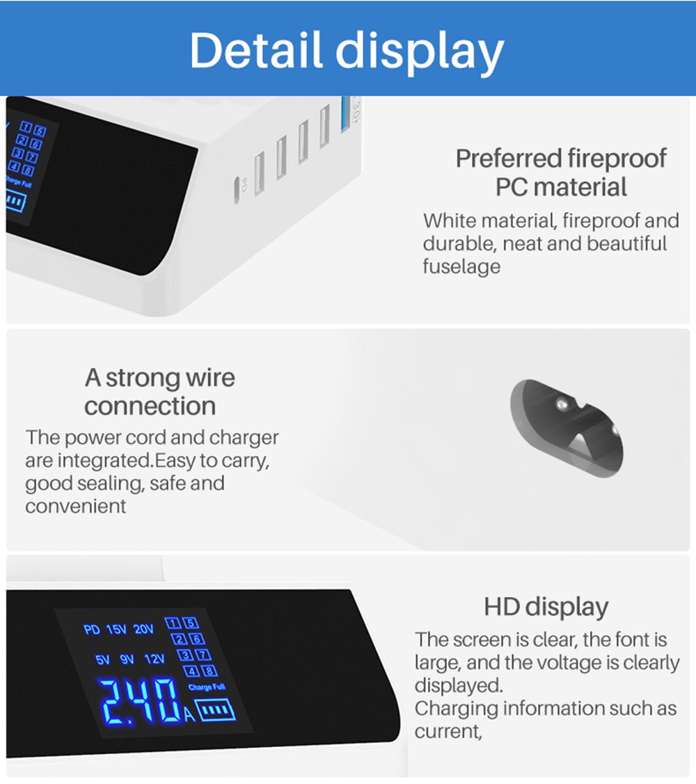 Bakeey-100W-6-Port-USB-PD-Charger-45W-USB-C-PD30-Power-Delivery-QC30-Quick-Charge-Digital-Display-De-1723976