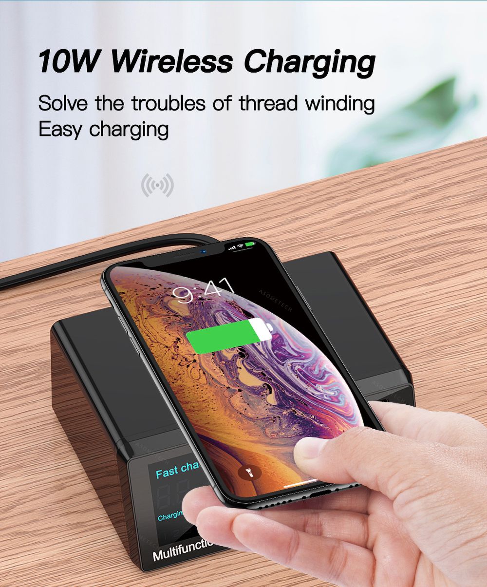 Bakeey-100W-8-Port-USB-PD-Charger-PD30-QC30-Desktop-Charging-Station-Smart-Charger-10W-Wireless-Char-1716456