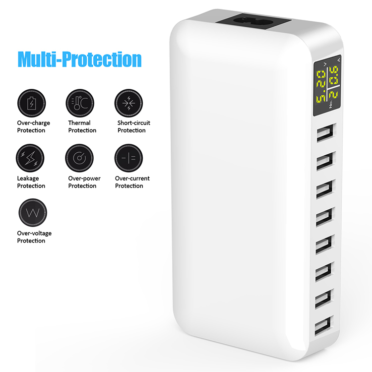Bakeey-10A-8-Port-USB-Charger-Smart-Charger-Digital-Display-Desktop-Charging-Station-Adapter-With-EU-1731733