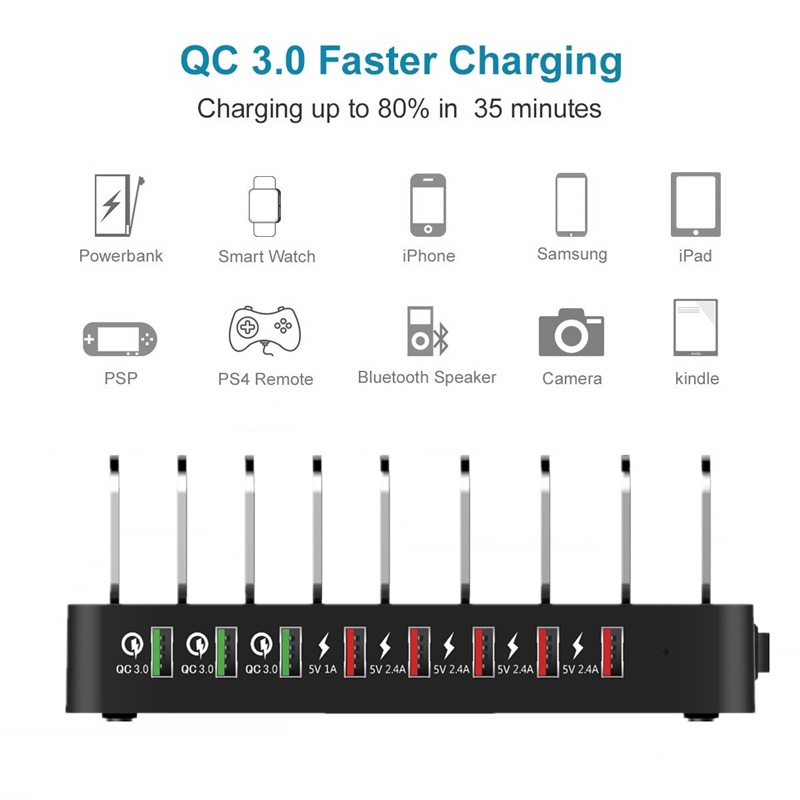 Bakeey-110W-8-Ports-3-QC30-Quick-Charge-Desktop-Smart-USB-Charger-for-iPhone11-Pro-Max-for-Samsung-S-1669487