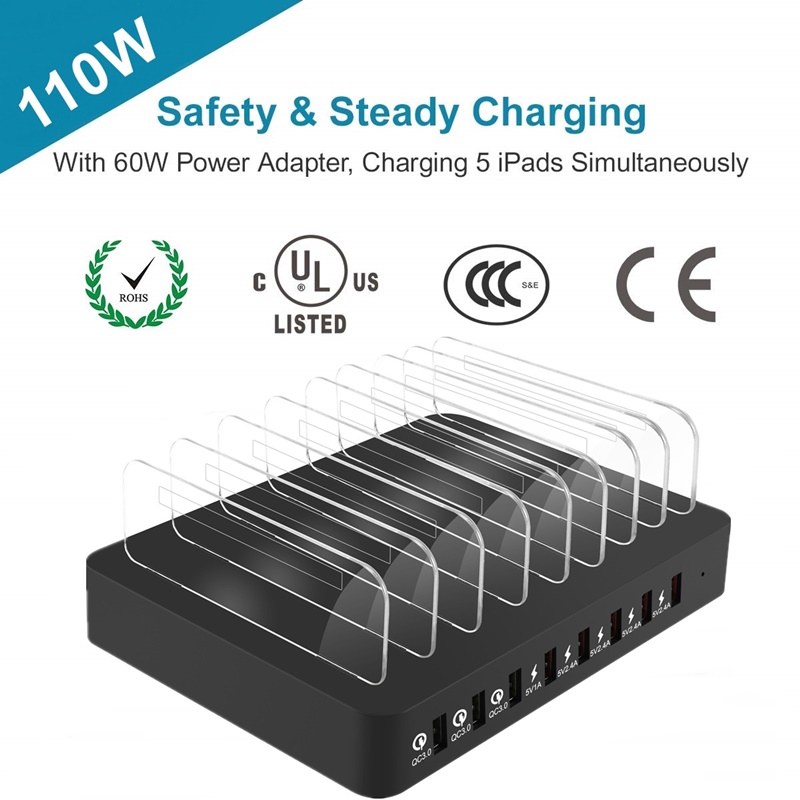 Bakeey-110W-8-Ports-3-QC30-Quick-Charge-Desktop-Smart-USB-Charger-for-iPhone11-Pro-Max-for-Samsung-S-1669487