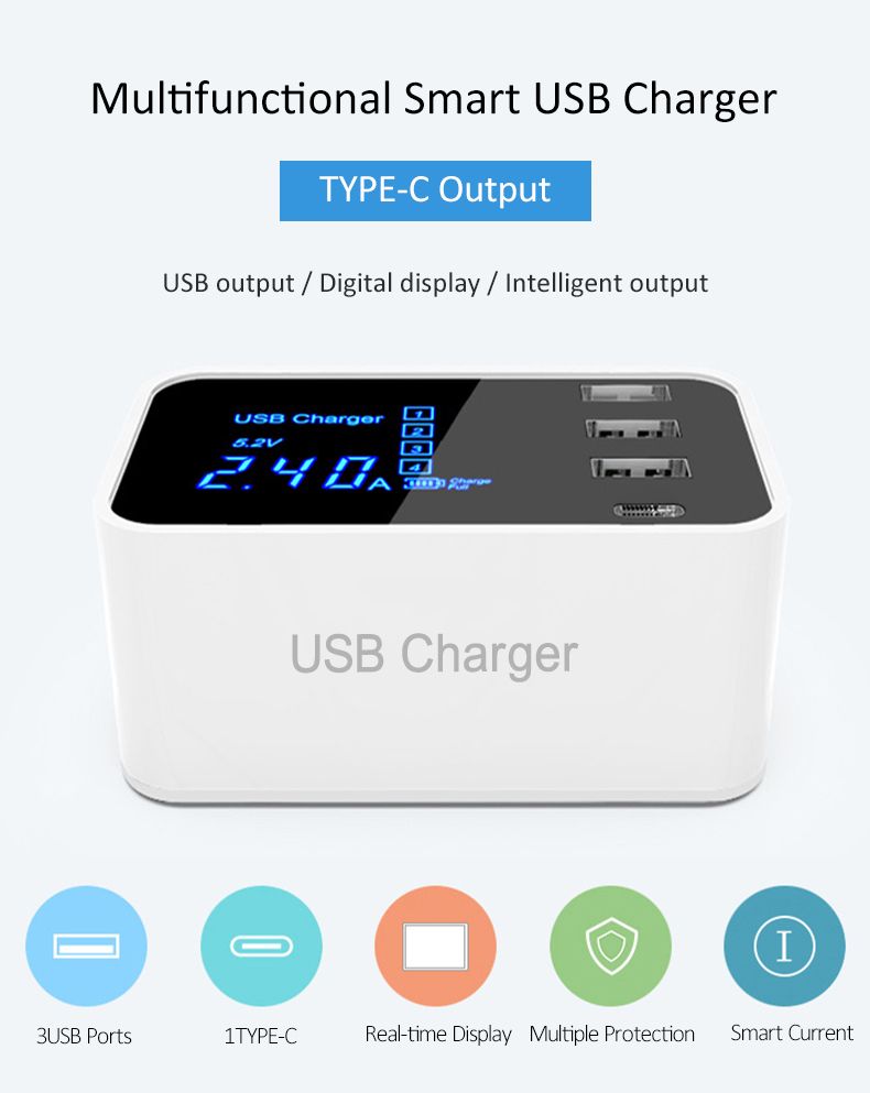 Bakeey-20W-Type-C-Digital-Display-Intelligent-Quick-Charging-HUB-USB-Charger-Adapter-For-iPhone-X-XS-1564916