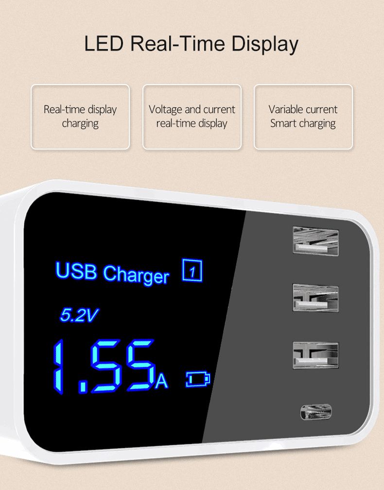 Bakeey-20W-Type-C-Digital-Display-Intelligent-Quick-Charging-HUB-USB-Charger-Adapter-For-iPhone-X-XS-1564916