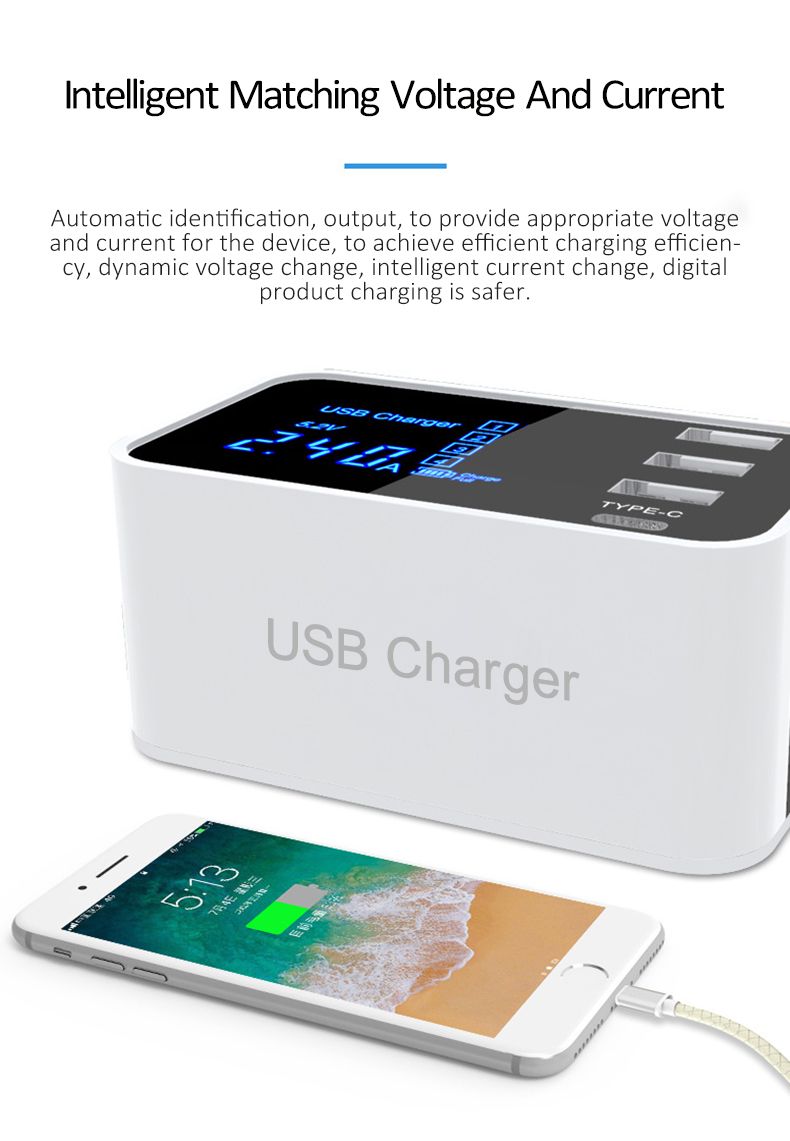 Bakeey-20W-Type-C-Digital-Display-Intelligent-Quick-Charging-HUB-USB-Charger-Adapter-For-iPhone-X-XS-1564916