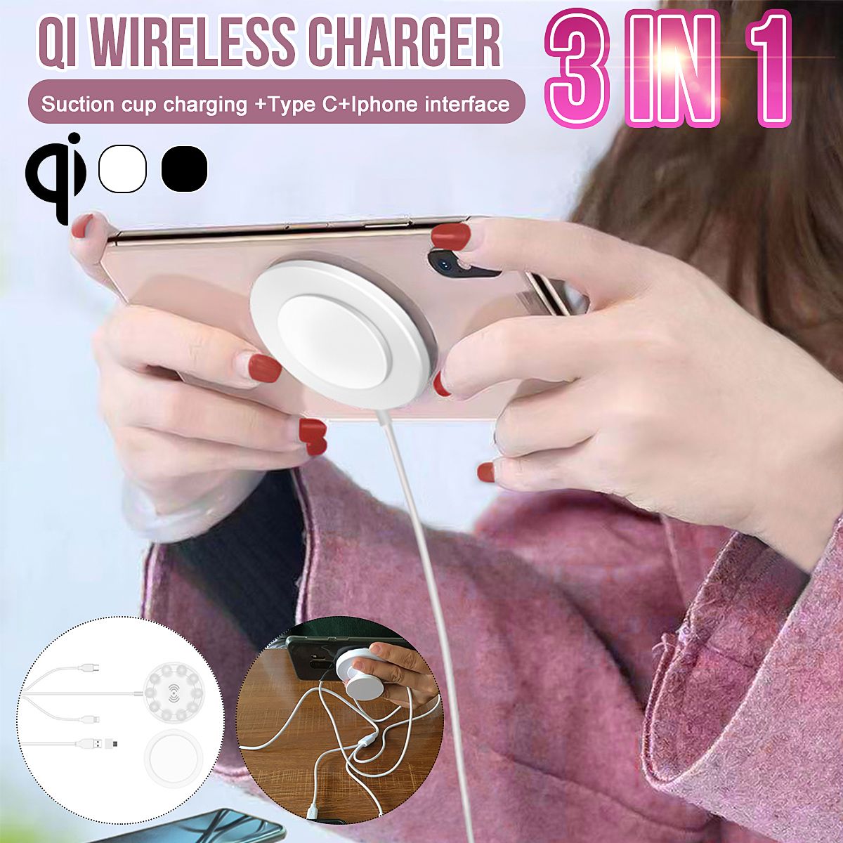 Bakeey-3-in-1-Wireless-Charger-Qi-Phone-Suction-Cup-Type-c-Lightning-Cable-Fast-Charging-For-iPhone--1738781