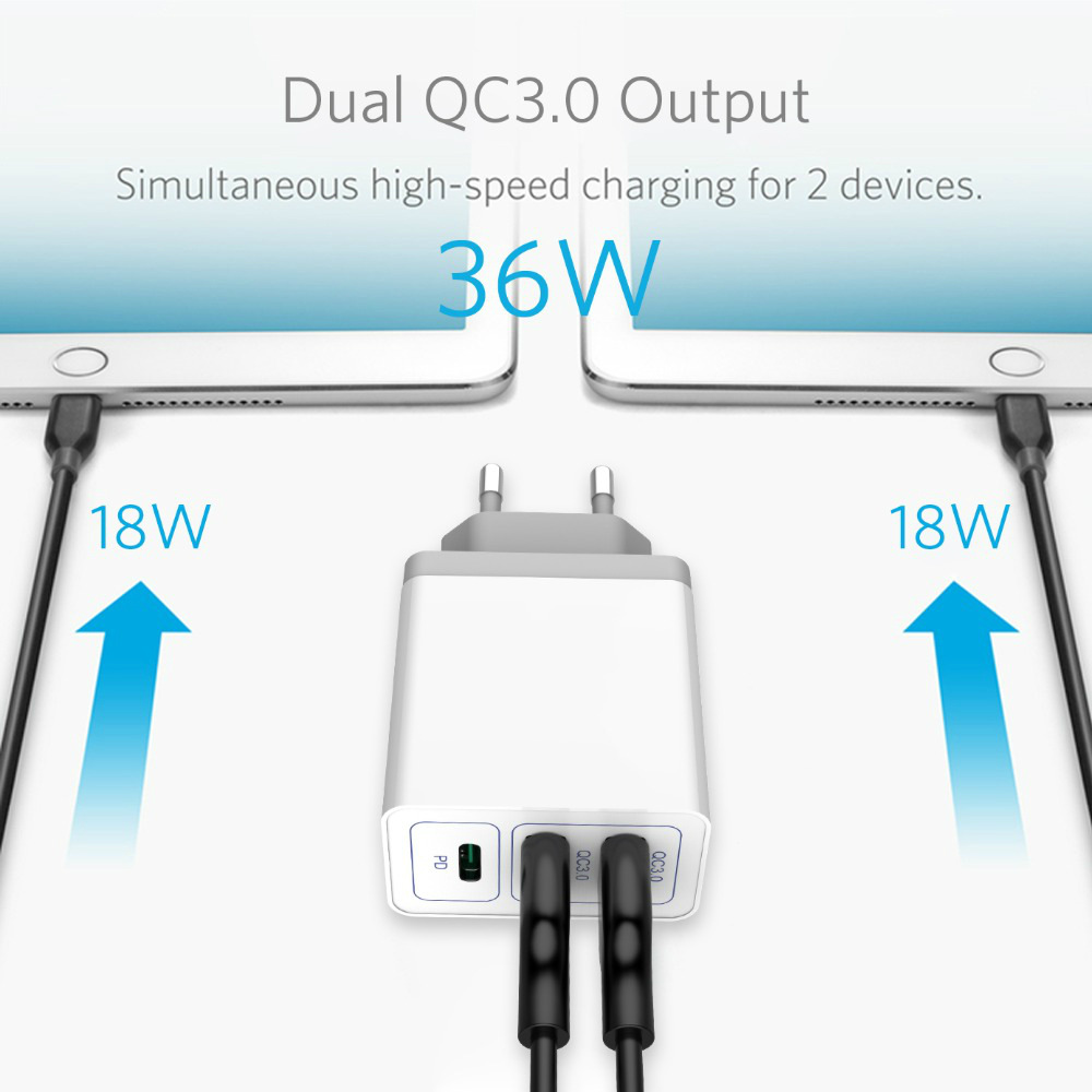 Bakeey-30W-Dual-USB-QC30-PD-Fast-Charging-USB-Charger-Adapter-For-iPhone-8Plus-XS-11Pro-Huawei-P30-P-1615595