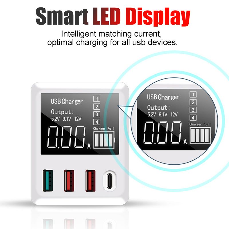 Bakeey-30W-QC30-PD-Multi-port-Digital-Display-Fast-Charging-US-EU-UK-Plug-Travel-USB-Charger-Adapter-1549860