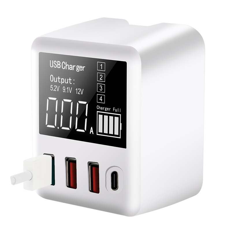 Bakeey-30W-QC30-PD-Multi-port-Digital-Display-Fast-Charging-US-EU-UK-Plug-Travel-USB-Charger-Adapter-1549860