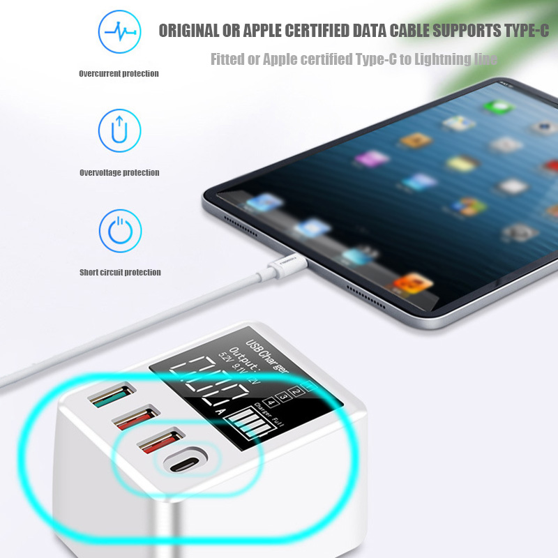 Bakeey-30W-Type-C-QC30-Multi-Port-LED-Display-Fast-Charging-Charger-Adapter-For-iPhone-8Plus-11-Pro--1600524