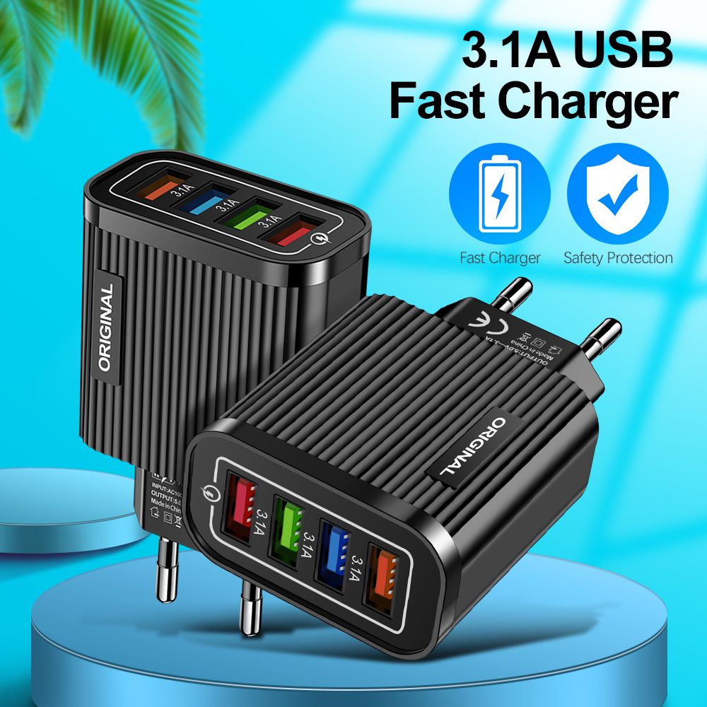 Bakeey-31A-4USB-Fast-Charging-USB-Charger-Adapter-for-iPhone-12-X-XS-HUAWEI-P30-Oneplus-7-MI9-S10-S1-1749720