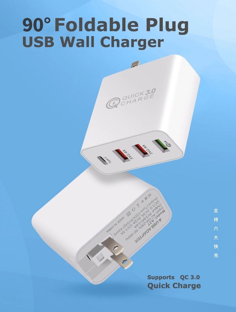 Bakeey-36W-USB-Charger-QC30-Type-C-Travel-Wall-Charger-Adapter-With-3USB-Type-C-Flash-Charging-For-i-1717217