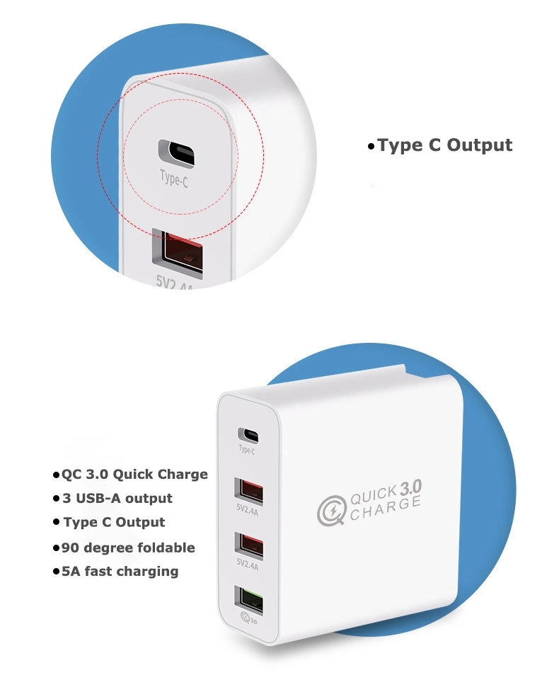 Bakeey-36W-USB-Charger-QC30-Type-C-Travel-Wall-Charger-Adapter-With-3USB-Type-C-Flash-Charging-For-i-1717217