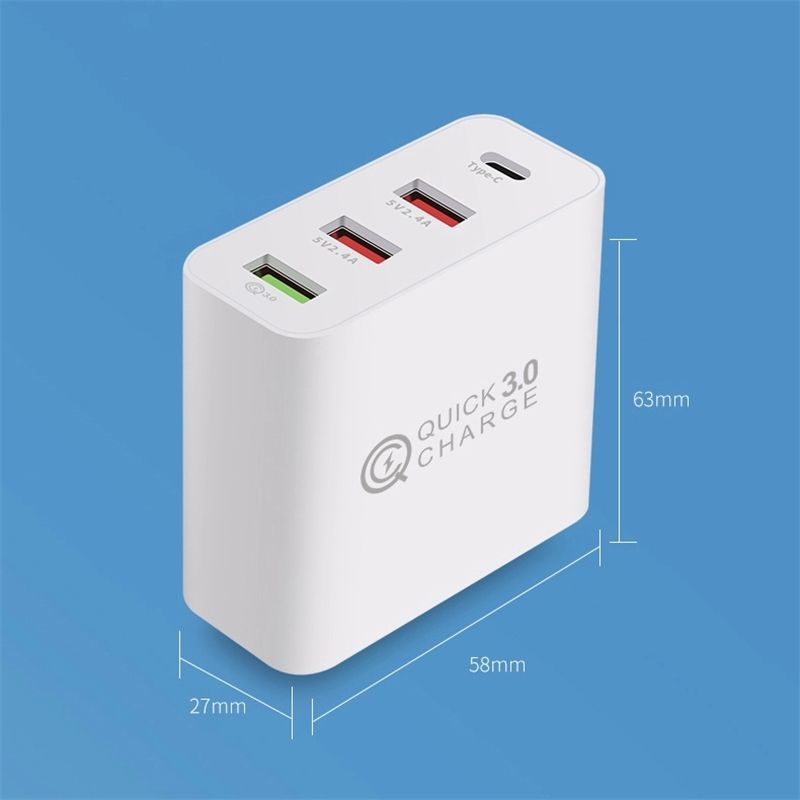 Bakeey-36W-USB-Charger-QC30-Type-C-Travel-Wall-Charger-Adapter-With-3USB-Type-C-Flash-Charging-For-i-1717217