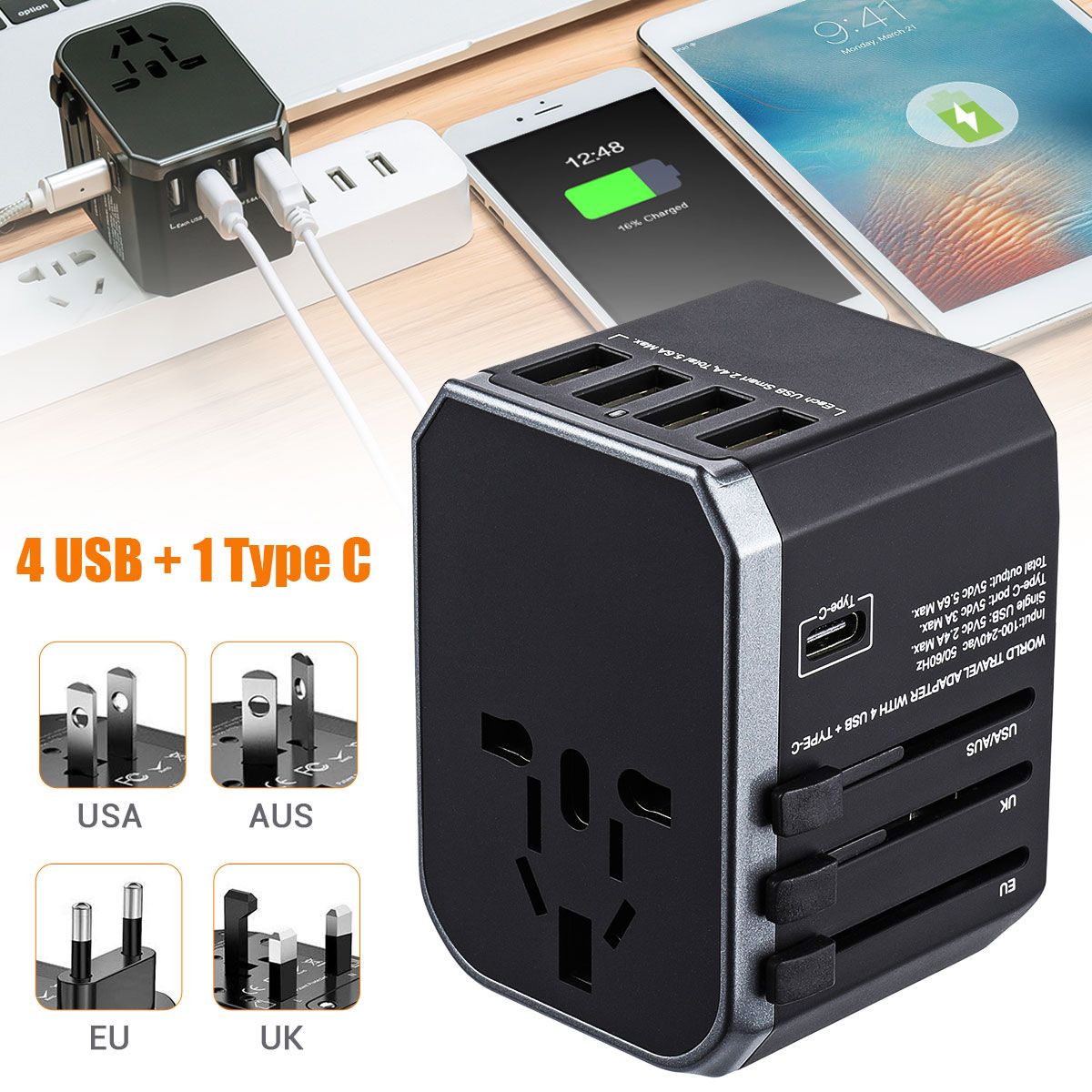Bakeey-4-USB-PD-Type-C-Travel-Wall-USB-Charger-Adapater-EU-UK-US-AU-For-Phone-Tablet-Camera-1359649