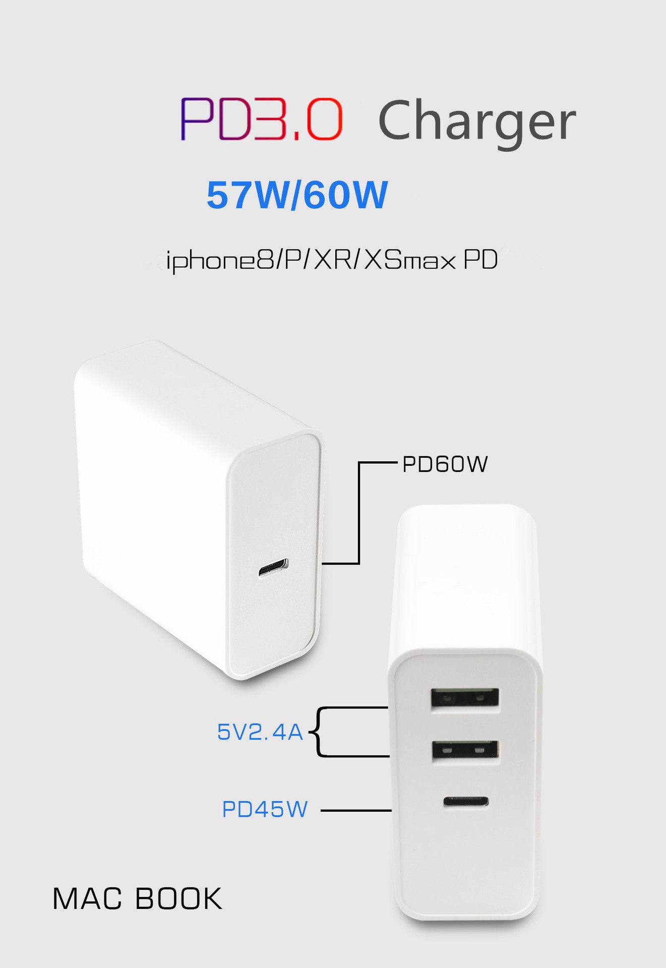 Bakeey-45W-57W-Type-CUSB-QC30-PD-Power-Charger-USB-Charger-EU-for-Samsung-Huawei-1447010