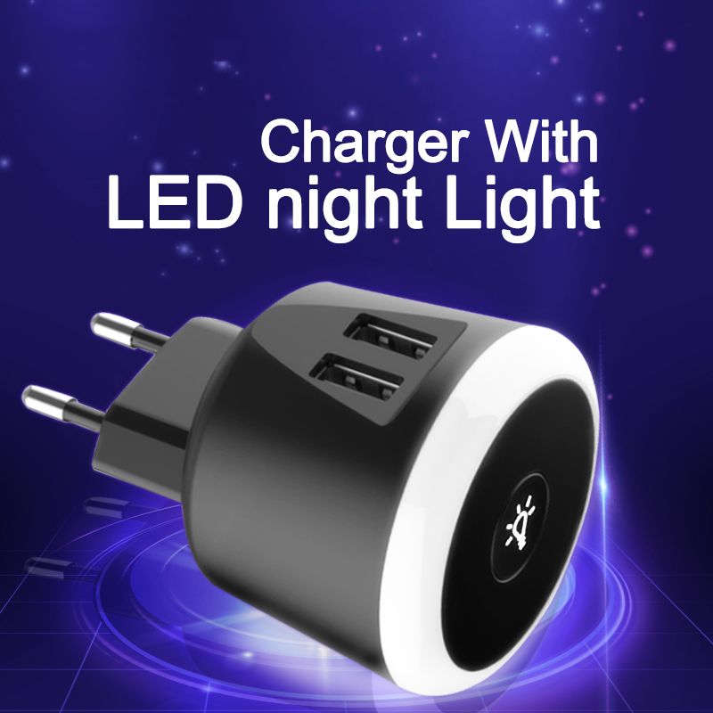 Bakeey-5V24A-Smart-Travel-Charger-with-LED-Night-Light-Dual-USB-Fast-Charging-For-iPhone-XS-11Pro-On-1709804