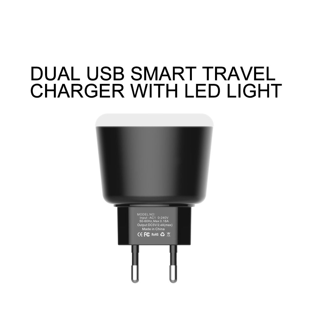 Bakeey-5V24A-Smart-Travel-Charger-with-LED-Night-Light-Dual-USB-Fast-Charging-For-iPhone-XS-11Pro-On-1709804
