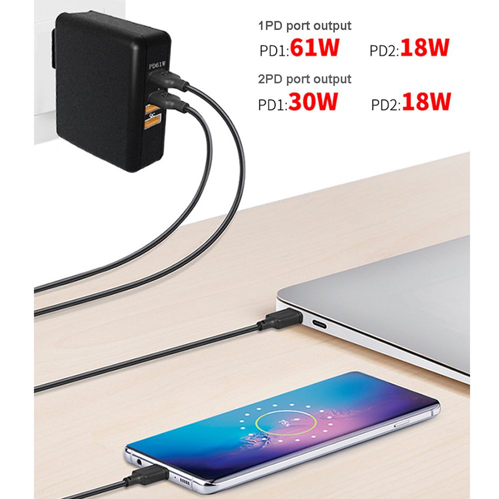 Bakeey-61W-Dual-QC30-PD30-Fast-Charging-USB-Cahrger-Adapter-For-iPhone-8Plus-XS-11-Pro-Huawei-P30-Pr-1600799