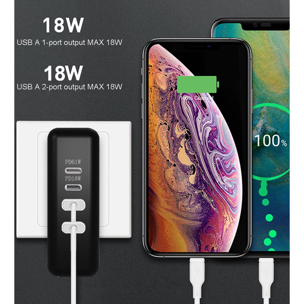 Bakeey-61W-Dual-QC30-PD30-Fast-Charging-USB-Cahrger-Adapter-For-iPhone-8Plus-XS-11-Pro-Huawei-P30-Pr-1600799