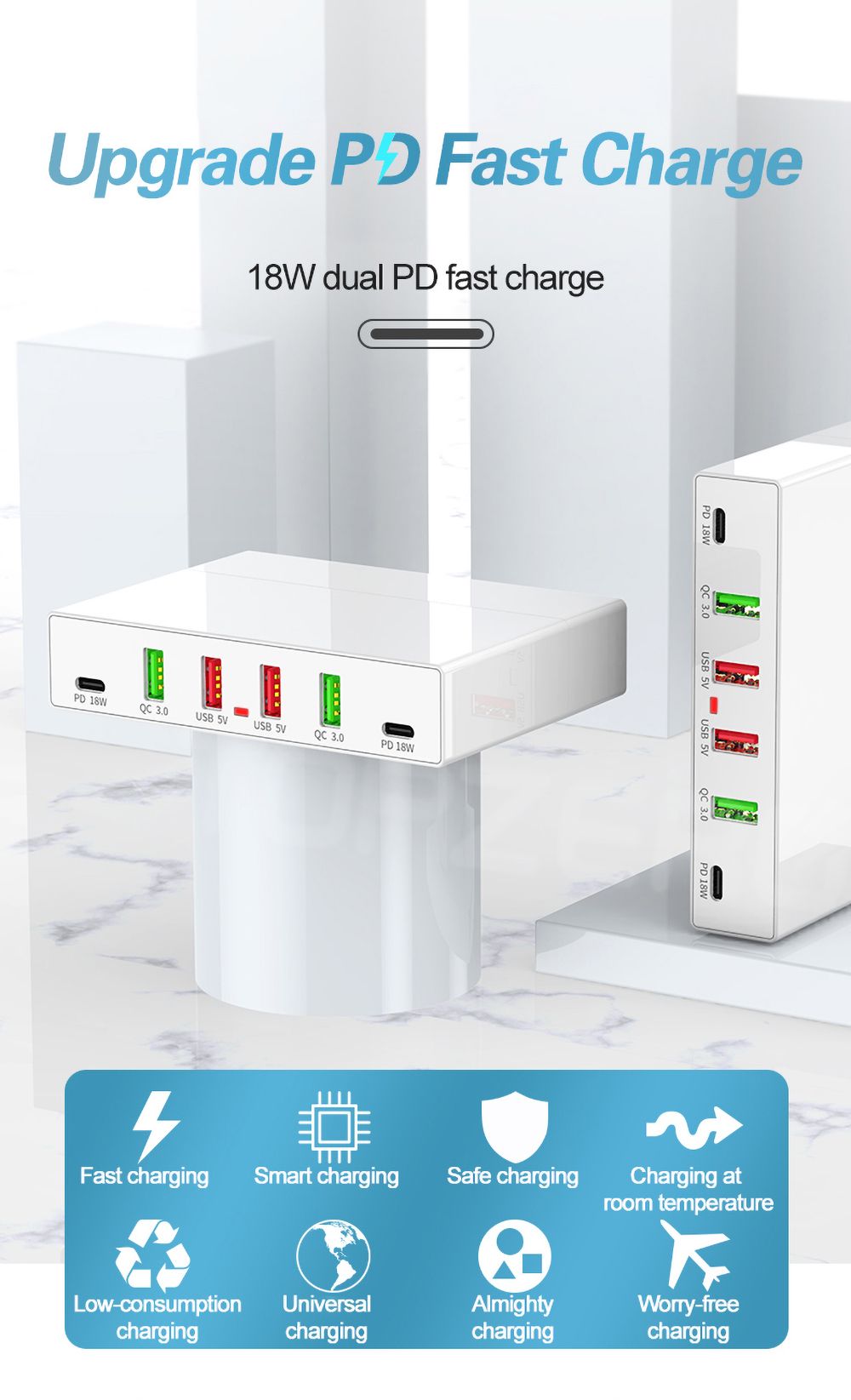 Bakeey-72W-6-Ports-QC30-PD30-USB-Charger-Dual-2-PD-Ports-Adapter-Hub-Charger-for-iPhone-12-Pro-Max-P-1746873