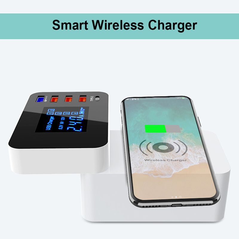 Bakeey-Foldable-Design-QC30-4-USB-Type-C-Wireless-USB-Charger-Socket-EU-US-UK-With-LCD-Display-1364037