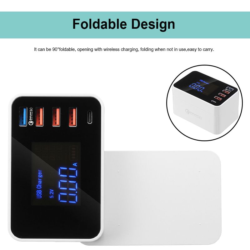 Bakeey-Foldable-Design-QC30-4-USB-Type-C-Wireless-USB-Charger-Socket-EU-US-UK-With-LCD-Display-1364037