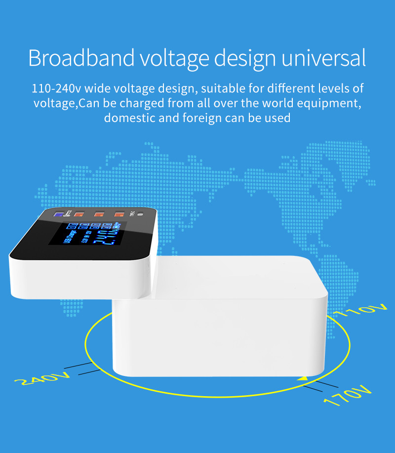 Bakeey-Foldable-Design-Quick-Charge-30-4-USB-Type-C-USB-EU-Charger-Station-HUB-with-Led-Display-1356008