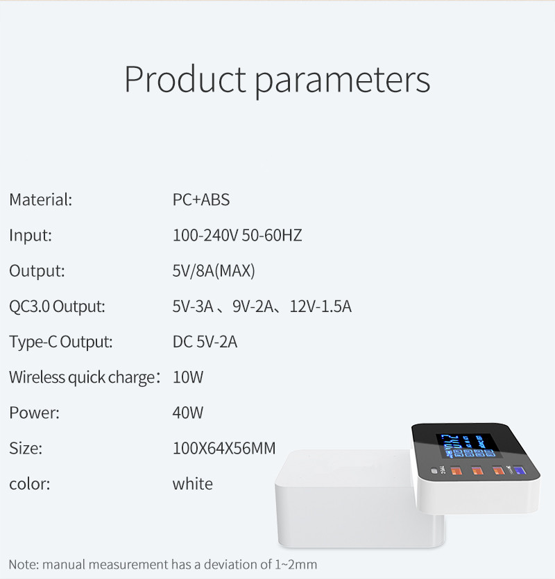 Bakeey-Foldable-Design-Quick-Charge-30-4-USB-Type-C-USB-EU-Charger-Station-HUB-with-Led-Display-1356008