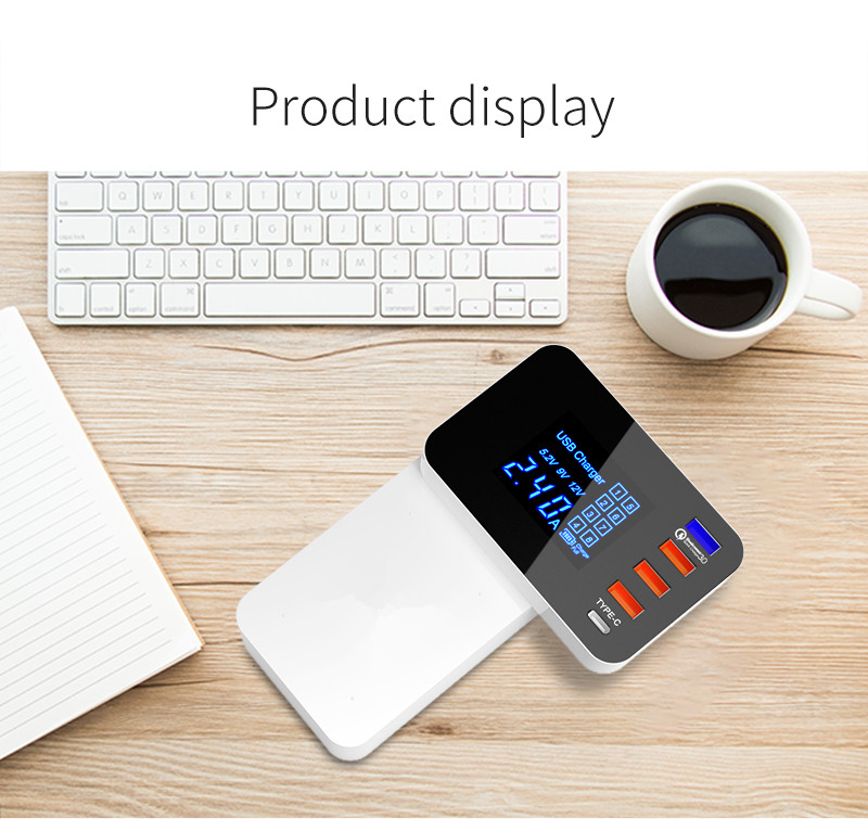 Bakeey-Foldable-Design-Quick-Charge-30-4-USB-Type-C-USB-EU-Charger-Station-HUB-with-Led-Display-1356008