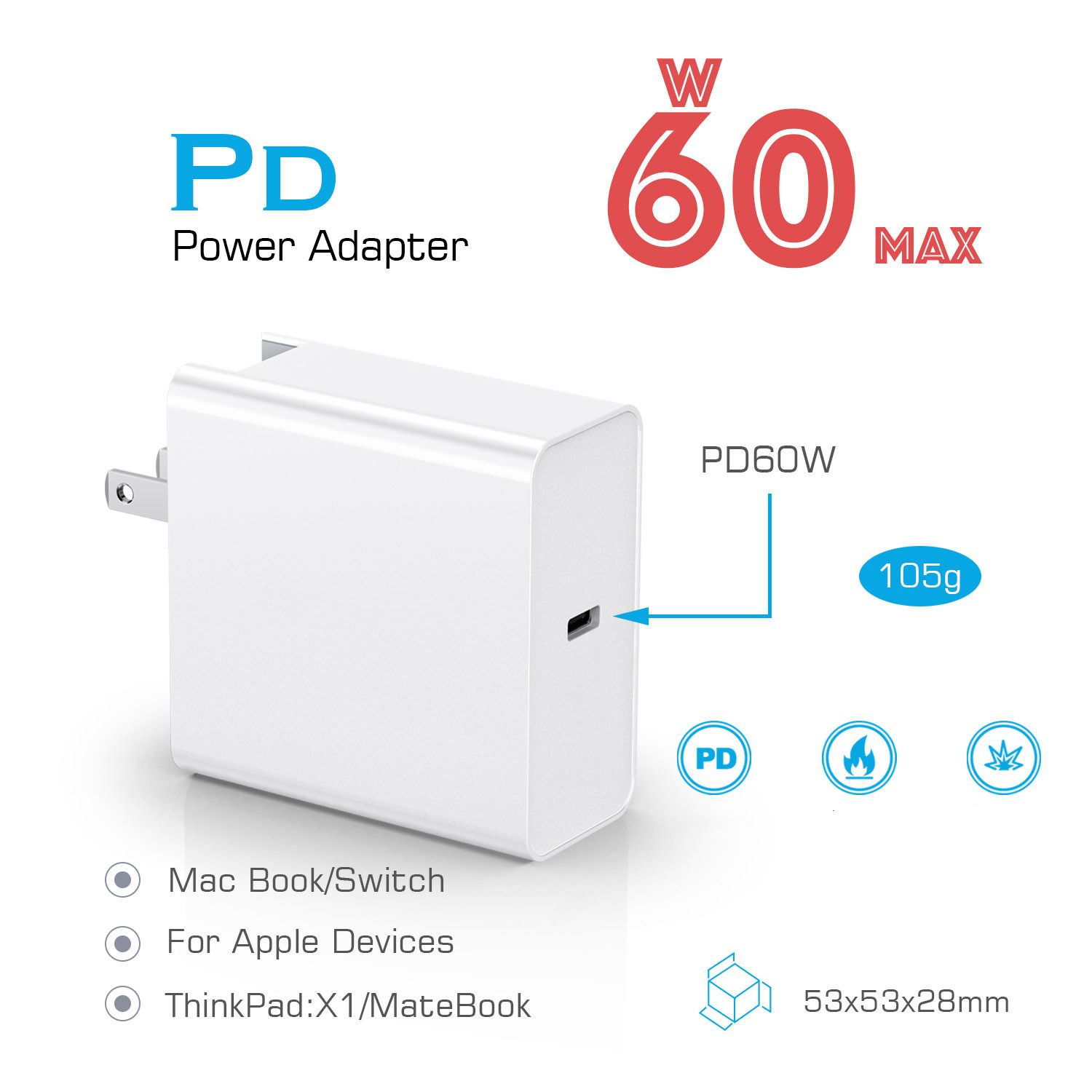 Bakeey-PD-60W-65W-Multi-function-Fast-Charging-USB-Charger-Adapter-For-iPhone-X-XS-Huawei-P30-Mate-2-1553650