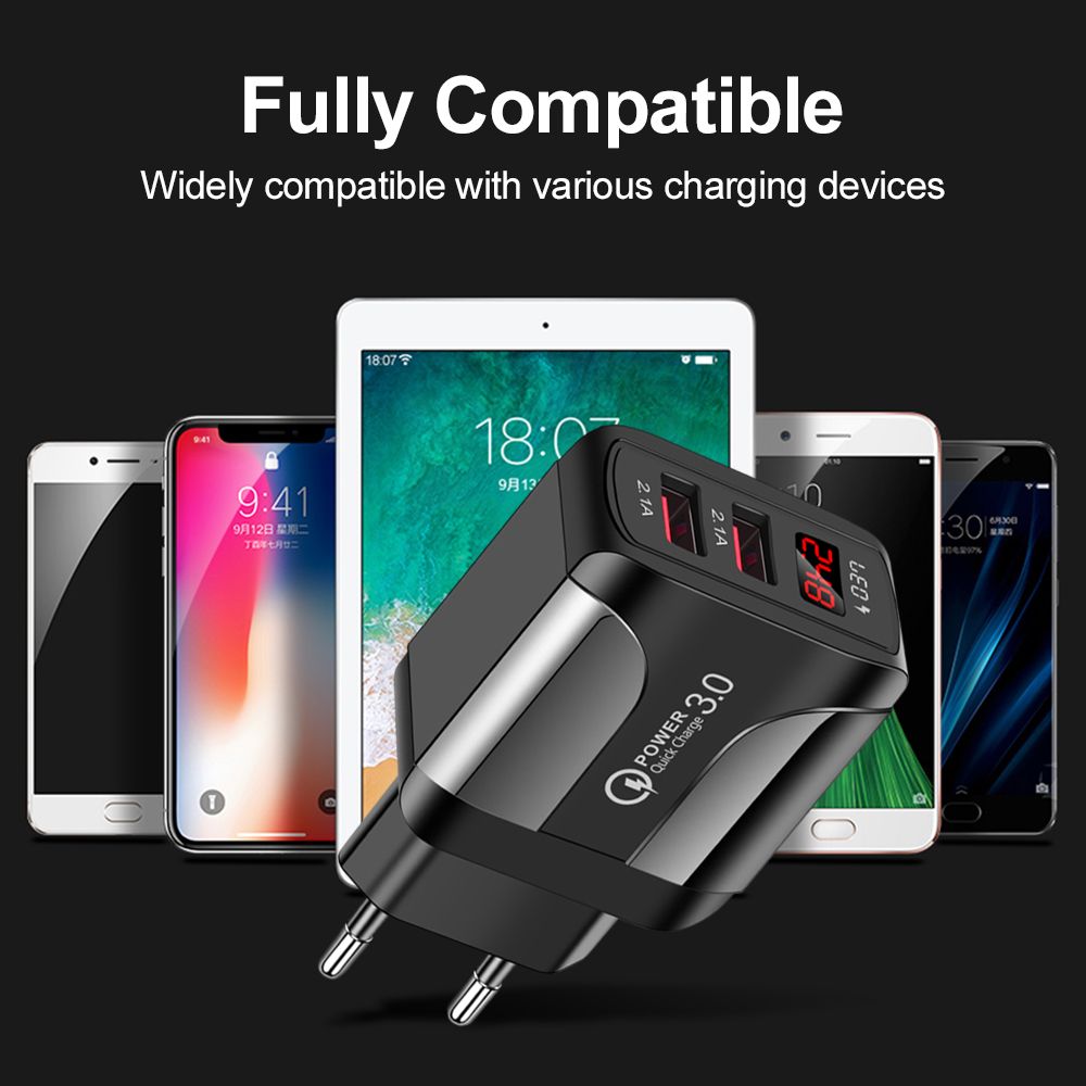 Bakeey-QC30-18W-LED-Display-2-USB-Fast-Charging-Charger-for-iPhone-12-X-XS-HUAWEI-P30-Oneplus-7-MI9--1746900