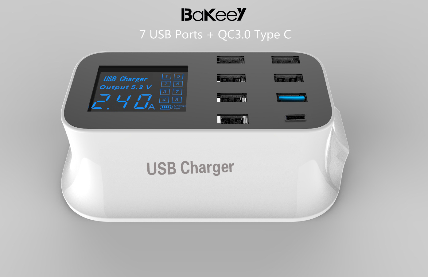 Bakeey-QC30-8A-Digital-LED-Voltage-Display-Type-C-7-USB-Ports-Travel-Desktop-Charger-US-Plug-1271487