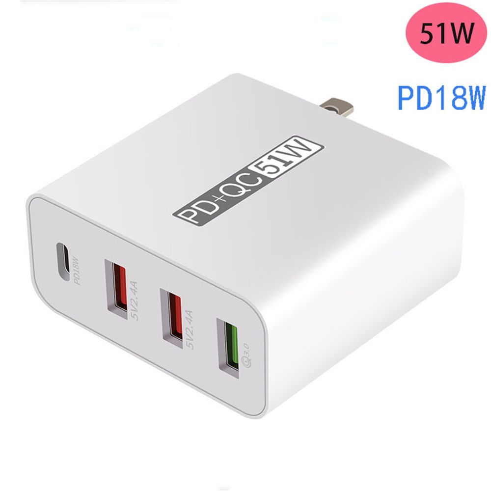 Bakeey-USB-Charger-51W-PD-18W-QC30-Travel-Wall-Charger-Adapter-Fast-Charging-For-iPhone-XS-11Pro-Xia-1717383