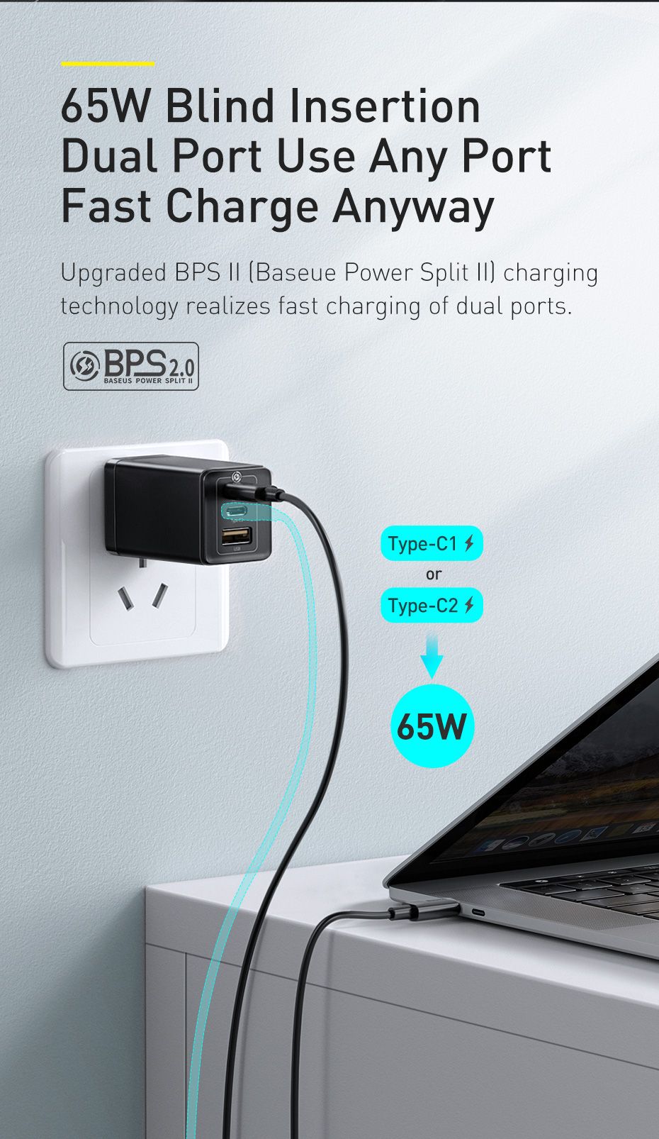 Baseus-65W-GaN2-Pro-Type-C-PD-Wall-Charger-3-Port-Quick-Charging-for-Samsung-Galaxy-Note-S20-ultra-f-1747997