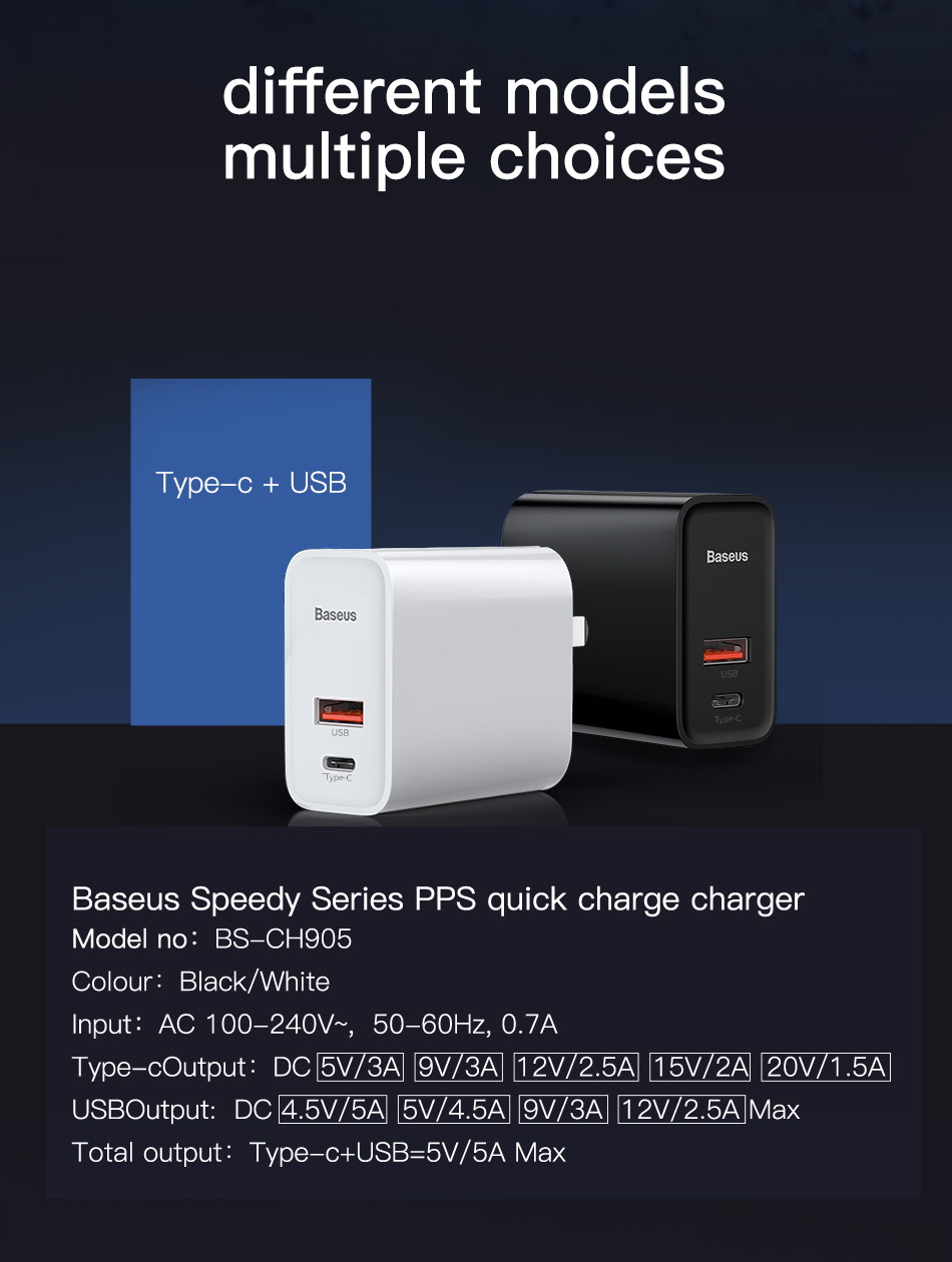 Baseus-BS-CH905-30W-PD-Speedy-Series-PPS-Quick-Charge-USB-Charger-for-iPhone-11-Pro-XR-X-for-Samsung-1620197