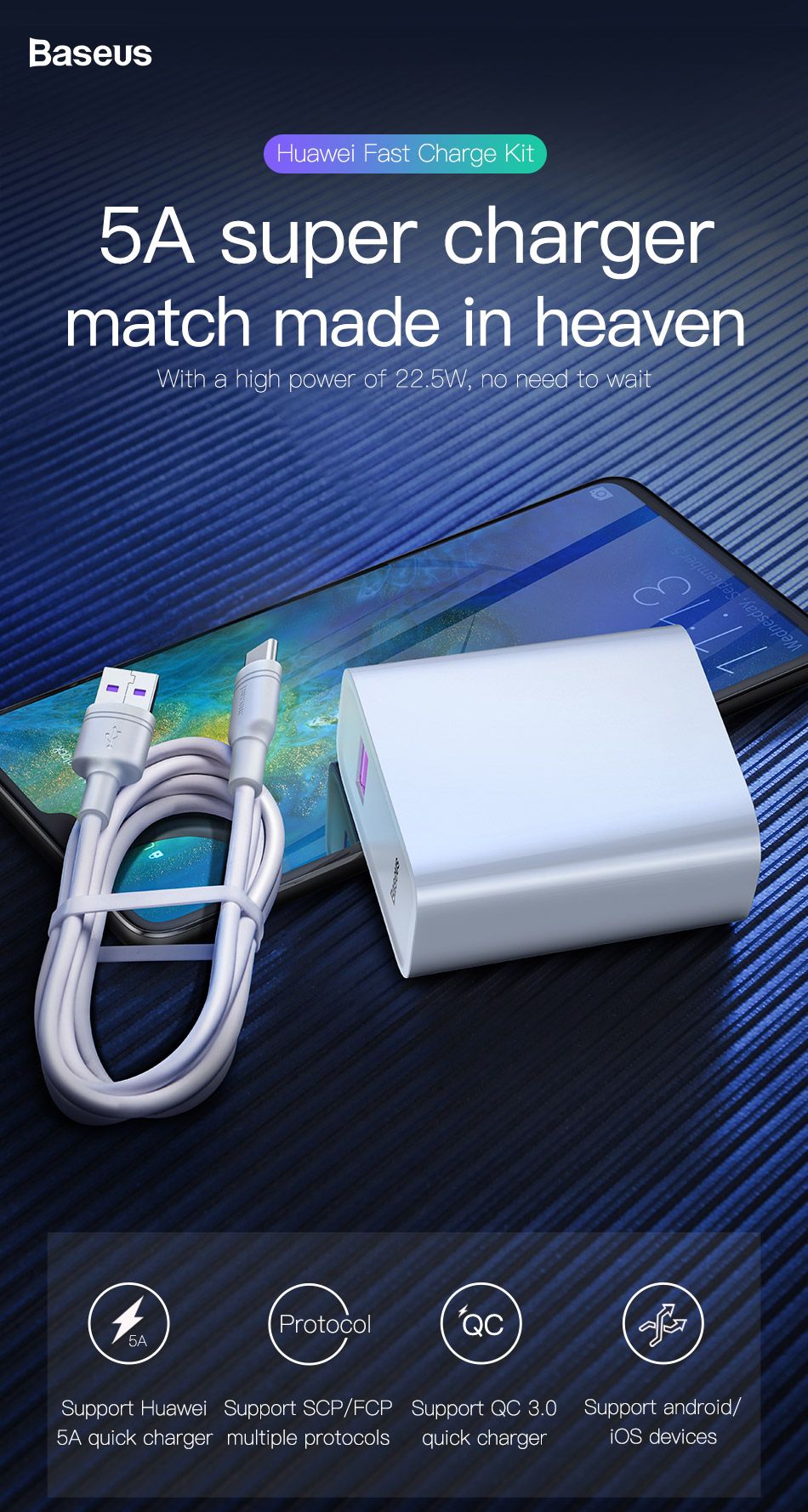 Baseus-GS-QC571A-225W-5A-QC30-Foldable-Smart-Quick-Charge-USB-Charger-with-5A-Data-Cable-for-Samsung-1621036