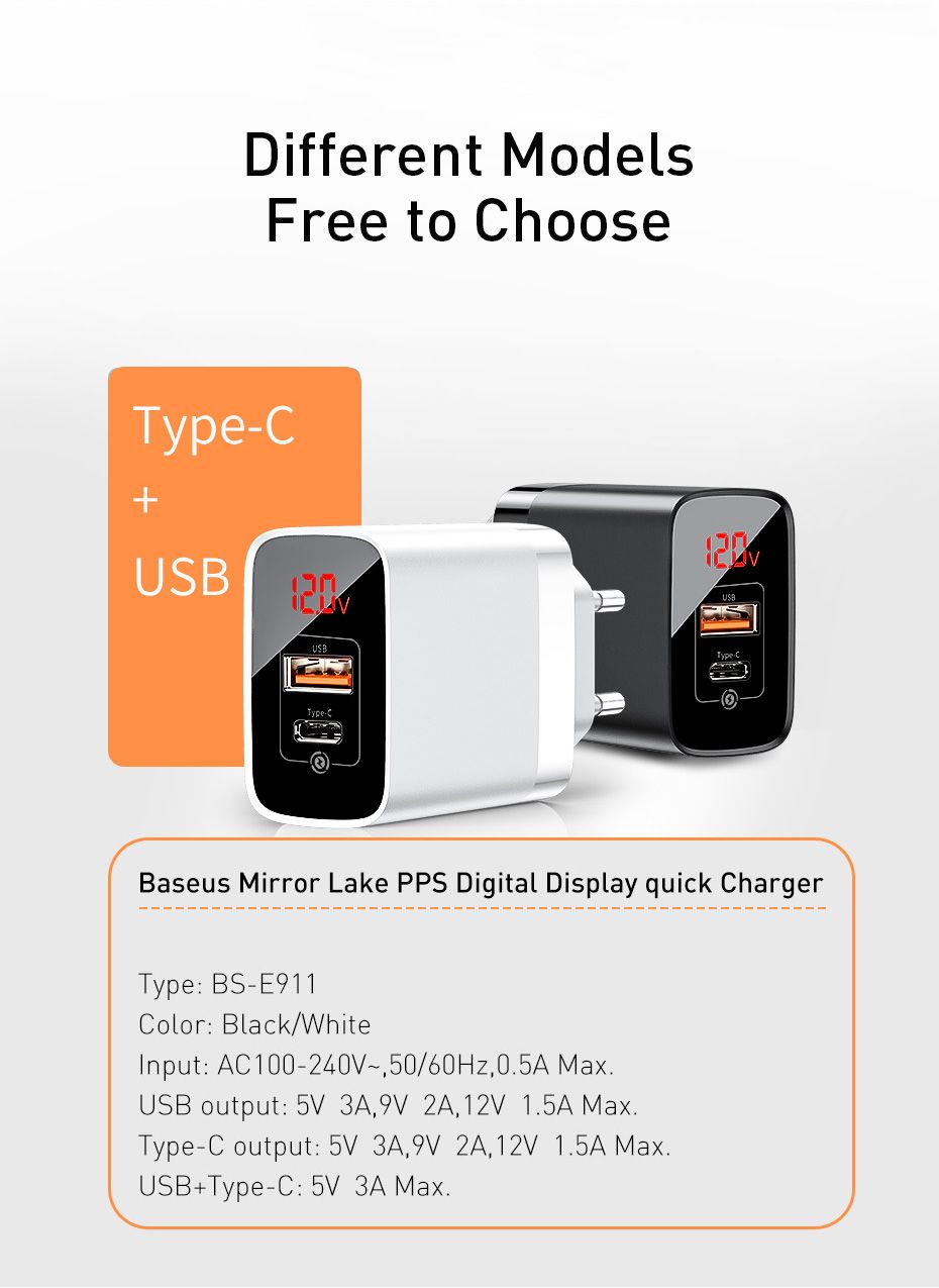 Baseus-Mirror-Lake-PPS-Digtial-Display-PD30-QC30-USB-Charger-AA-Type-CA-for-iPhone-X-XR-for-Samsung--1561162