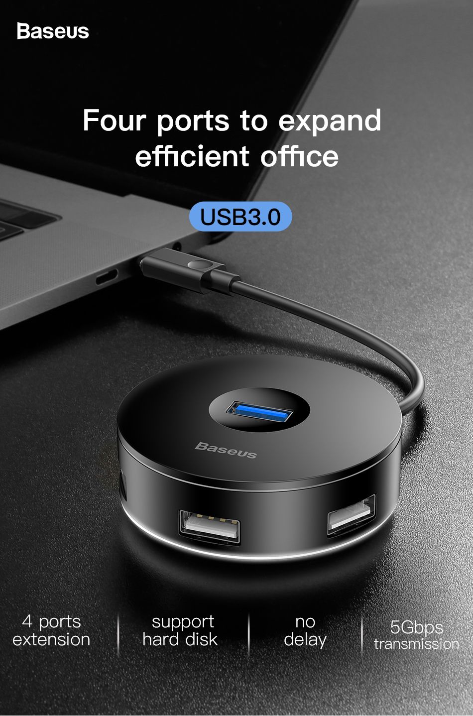 Baseus-Multi-USB-30-Type-C-to-USB30-3-USB20-Universal-HUB-Adapter-For-Macbook-Computer-Hard-Drive-1371619