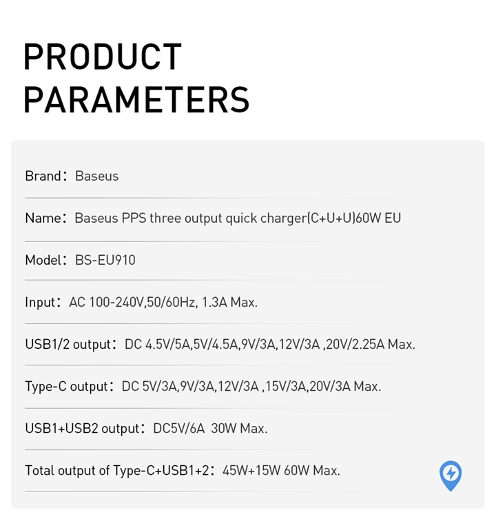 Baseus-PPS-5A-3-Quick-Charge-40-30-60W-EU-Charger-Adapter-For-iPhone-X-XS-Oneplus-7-Pocophone-HUAWEI-1531930