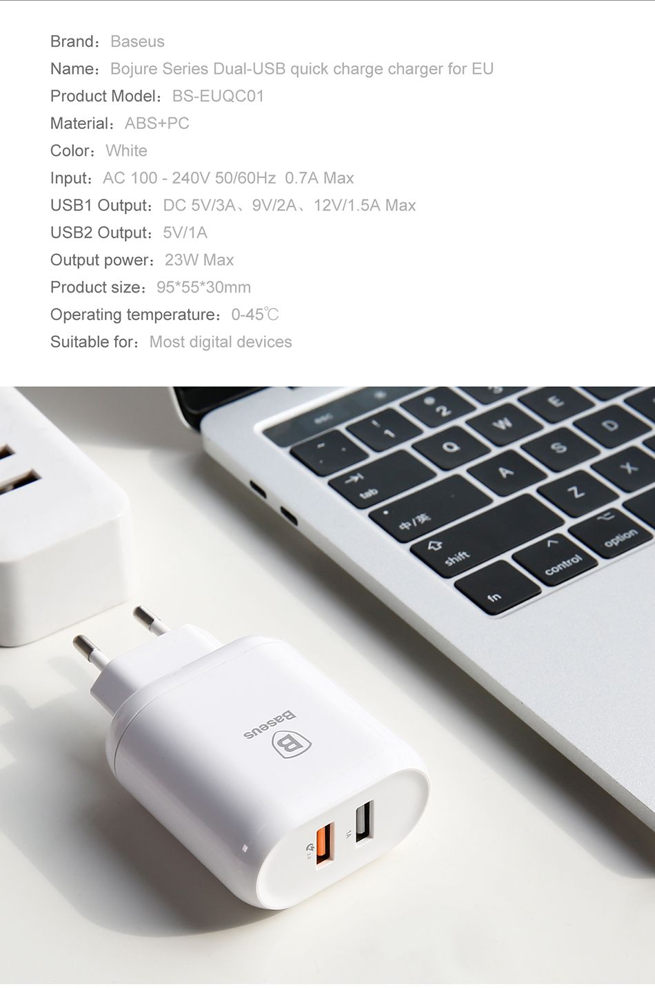 Baseus-Quick-Charge-30-Dual-USB-5V3A-Travel-Wall-USB-EU-Charger-for-Samsung-Xiaomi-Huawei-1284099