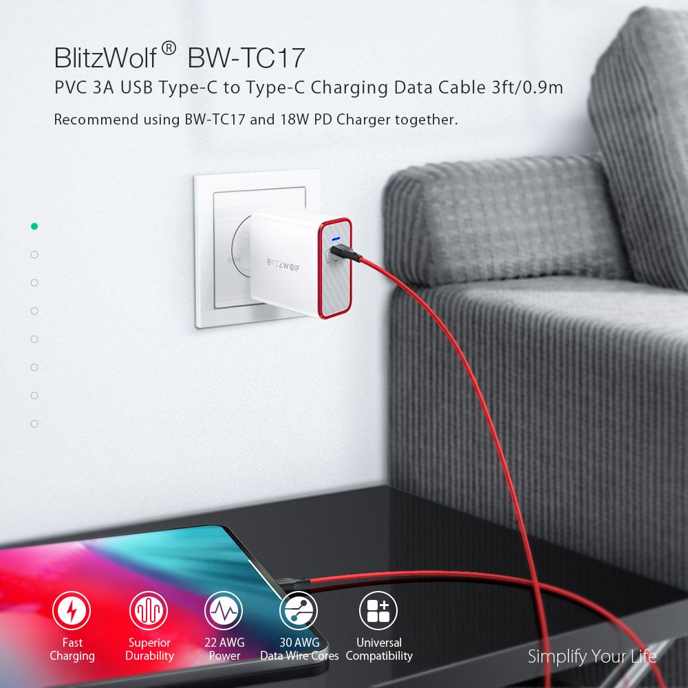 BlitzWolfreg-BW-S12-27W-QC4-QC40-QC30-PD-Type-C-Port-Charger--BW-TC17-3A-USB-PD-Type-C-to-Type-C-Cha-1592333