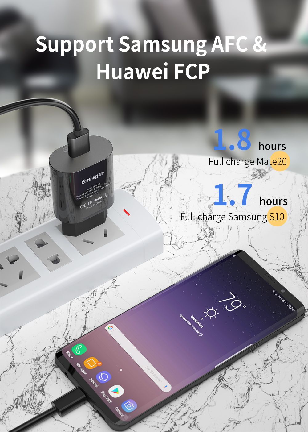 Essager-18W-3A-QC30-Fast-Charging-USB-Charger-For-iPhone-X-XS-Max-HUAWEI-P30-Pro-Mate-20-S9-S10-S10-1506734