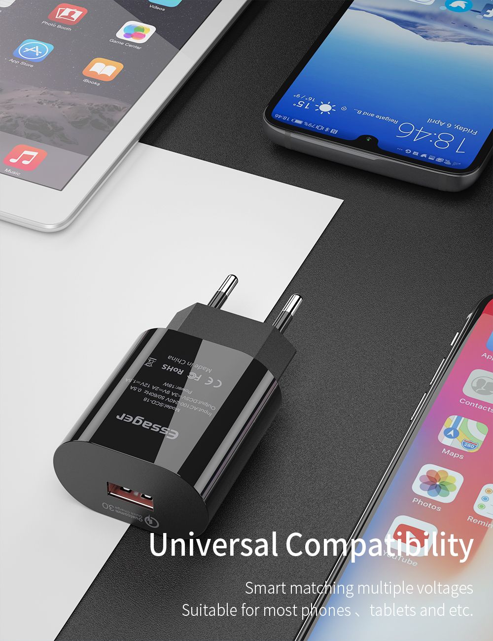 Essager-18W-3A-QC30-Fast-Charging-USB-Charger-For-iPhone-X-XS-Max-HUAWEI-P30-Pro-Mate-20-S9-S10-S10-1506734