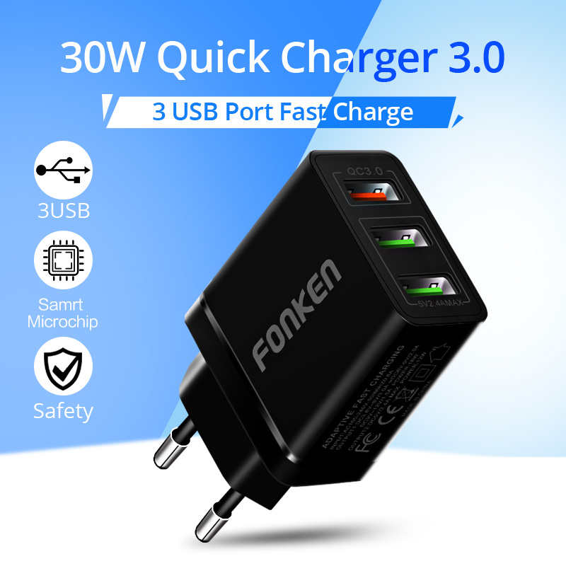 FONKEN-30W-3-Port-QC30-Fast-Charging-USB-Charger-Adapter-For-iPhone-XS-11Pro-Huawei-P30-Pro-Mate30-X-1648562