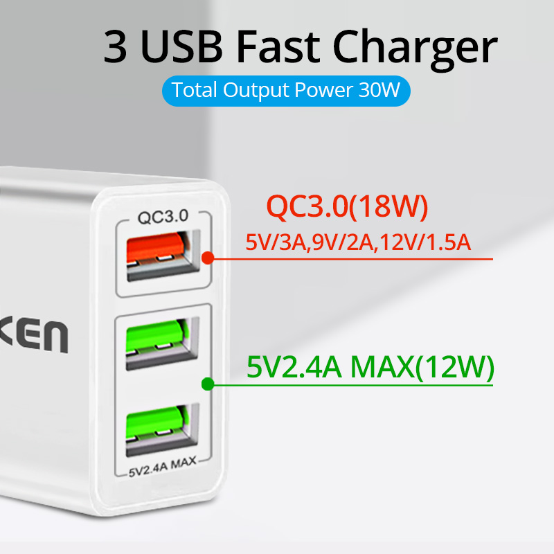 FONKEN-30W-3-Port-QC30-Fast-Charging-USB-Charger-Adapter-For-iPhone-XS-11Pro-Huawei-P30-Pro-Mate30-X-1648562