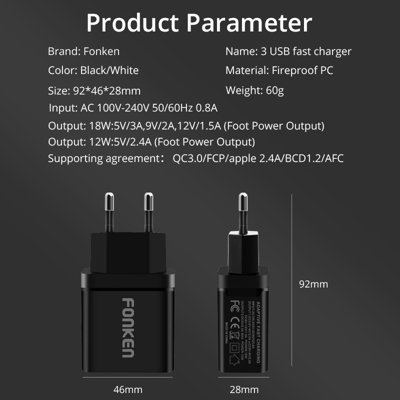 FONKEN-30W-3-Port-QC30-Fast-Charging-USB-Charger-Adapter-For-iPhone-XS-11Pro-Huawei-P30-Pro-Mate30-X-1648562