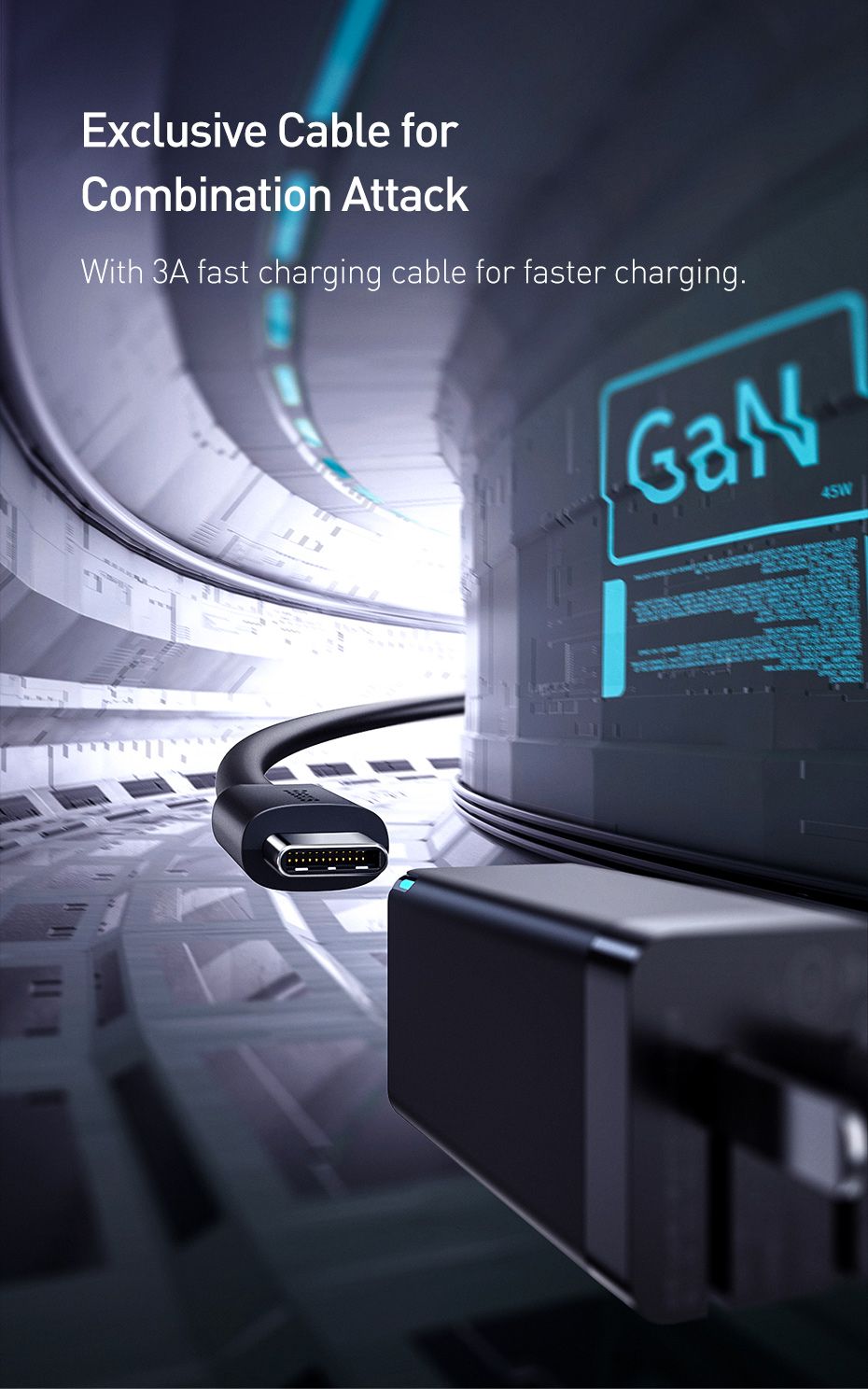 GaN-Tech-Baseus-45W-USB-C-Wall-Charger-2-Port-PD30-QC30-AFC-SCP-Quick-Charge-Adapter-With-Foldable-U-1699546