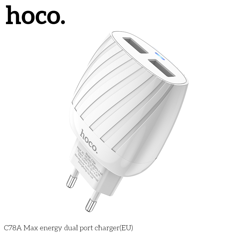 HOCO-15W-24A-Dual-USB-LED-Indicator-Fast-Charging-USB-Charger-For-iPhone-XS-11Pro-Huawei-P30-Pro-P40-1663134
