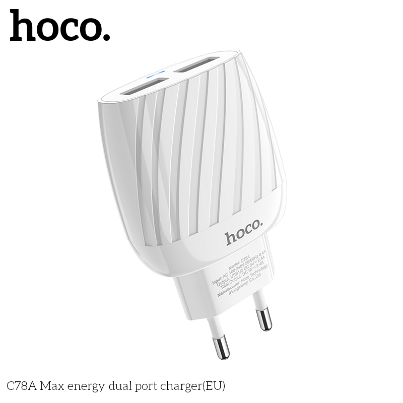 HOCO-15W-24A-Dual-USB-LED-Indicator-Fast-Charging-USB-Charger-For-iPhone-XS-11Pro-Huawei-P30-Pro-P40-1663134