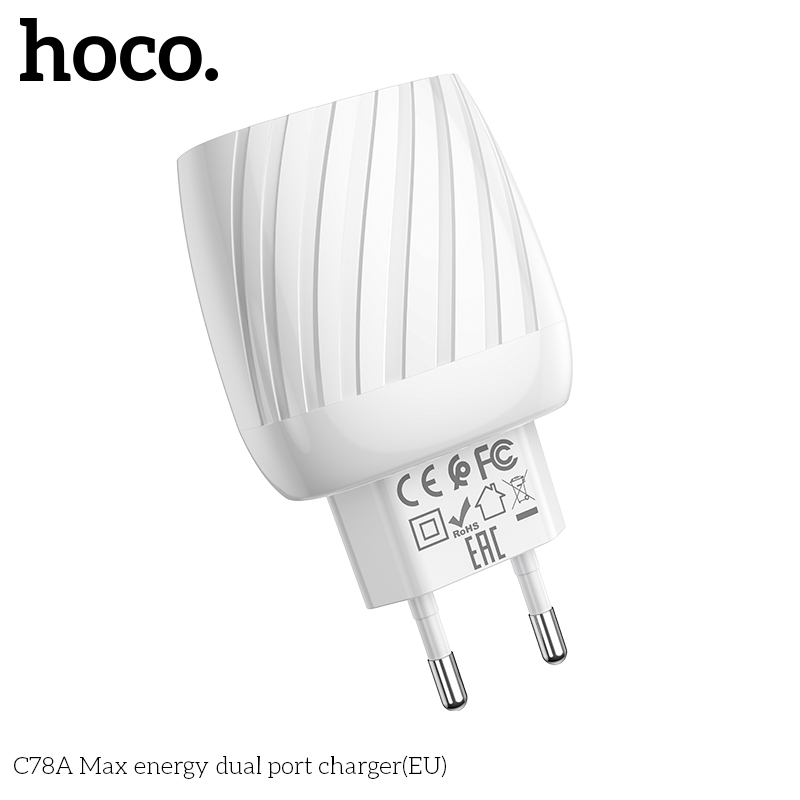 HOCO-15W-24A-Dual-USB-LED-Indicator-Fast-Charging-USB-Charger-For-iPhone-XS-11Pro-Huawei-P30-Pro-P40-1663134